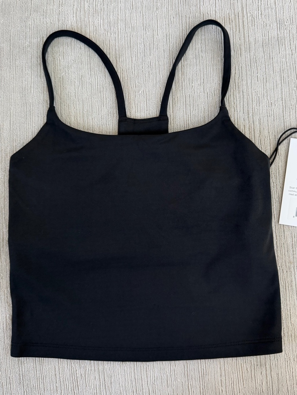 Girlfriend Collective Black Longline Workout Tank Crop Top XS NWT